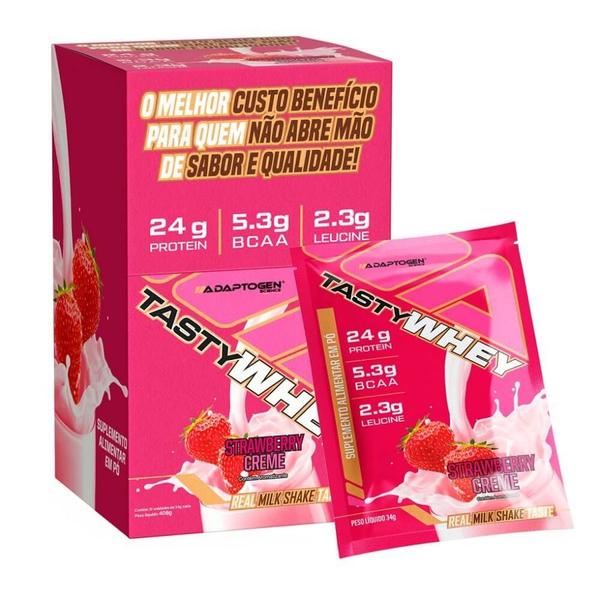 Imagem de Tasty Whey Display Sachê - Sabor: Morango (12 unid. 34g)