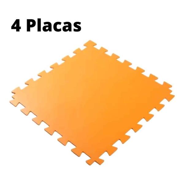 Imagem de Tatame Eva 4 placas 50x50cm Esp 10mm Laranja 1x1 mt Montado