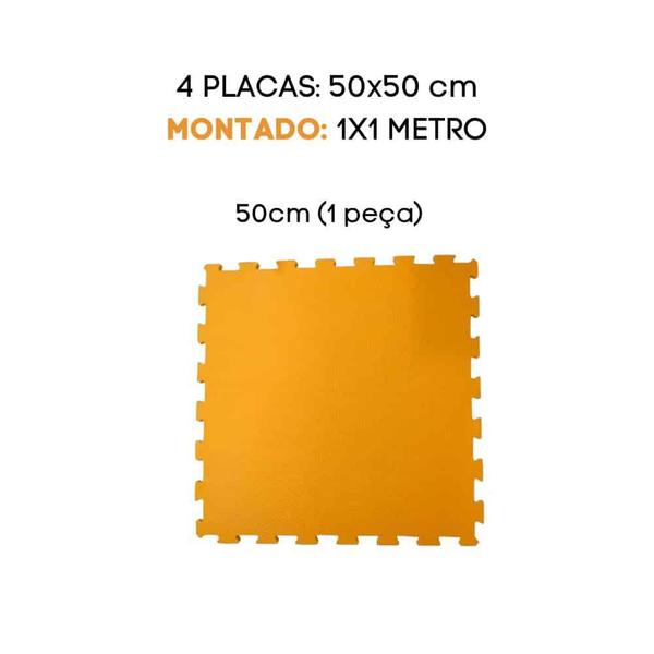 Imagem de Tatame Eva 4 placas 50x50cm Esp 10mm Laranja 1x1 mt Montado