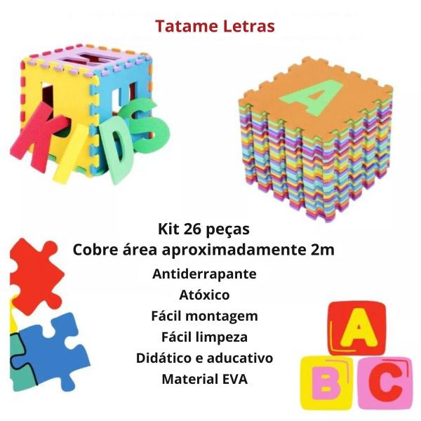 Imagem de Tatame Eva Infantil Alfabeto Abc 26 Pçs 28x28cm 5mm Emborrachado