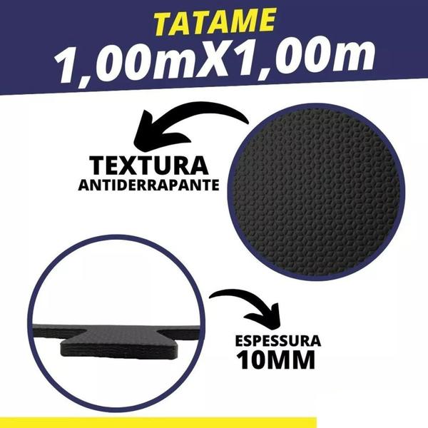 Imagem de Tatame Texturizado Evamax Preto 100X100Cm 10Mm (1 Placa)