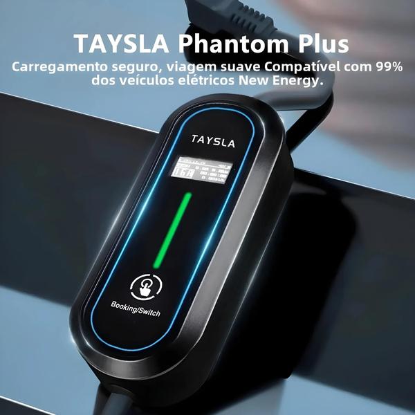 Imagem de TAYSLA-Phantom Plus Carregador Portátil para Carros Elétricos, 3.5kW, 16A, 80V-260V, 3.5m Cabo