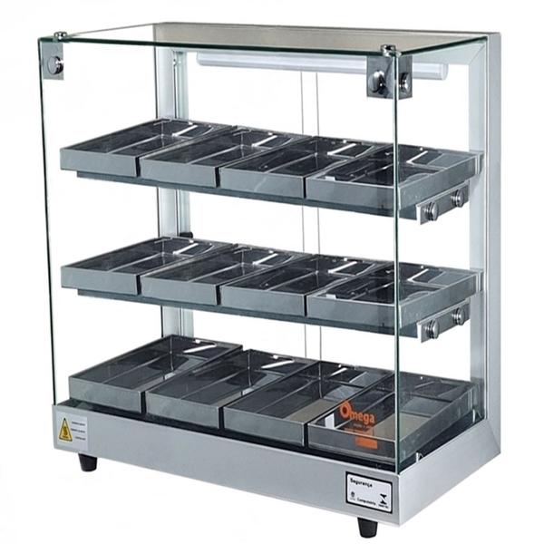 TB12 - Estufa Beta para salgados 12 bandejas Torre Prata - 220V - Omega Imagem de TB12 - Estufa Beta para salgados 12 bandejas Torre Prata - 220V - Omega