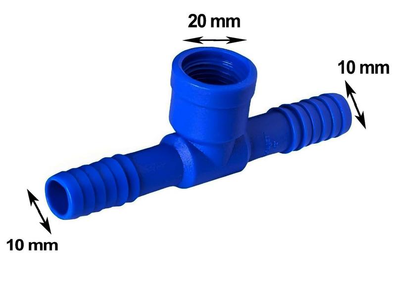 Imagem de Te Triplo Para Tubo De Irrigação 1/2" Pelbd com Rosca Fêmea - 50 Unidades