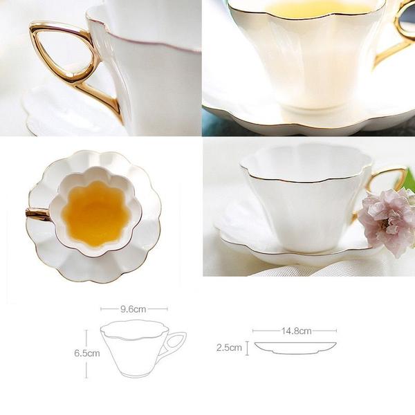 Imagem de Teacup Wokex Afternoon Tea High End, pintado a ouro, 180 ml, osso 