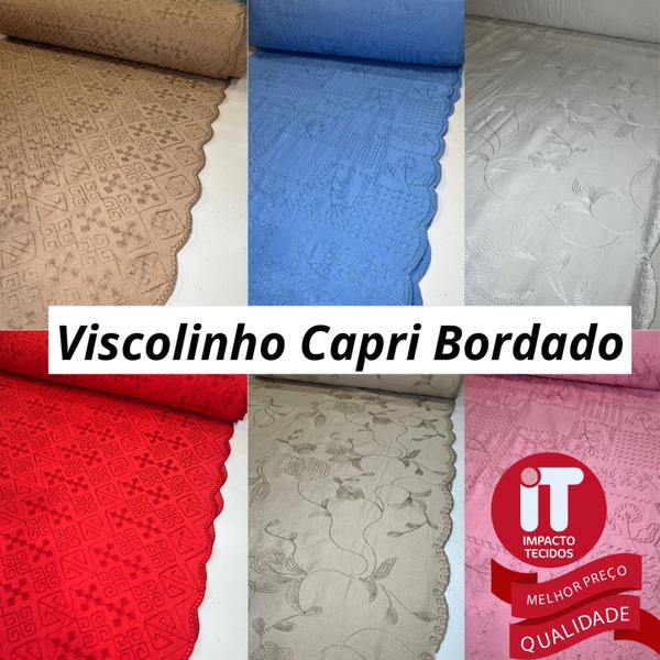 Imagem de Tecido de Viscolinho Capri BORDADO (1m X 1.4m)