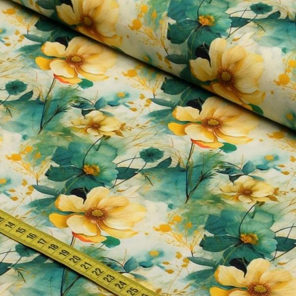 Imagem de Tecido Estampado para Patchwork - Clube Mais Criativo : Floral Verde 82879 (0,50x1,50)