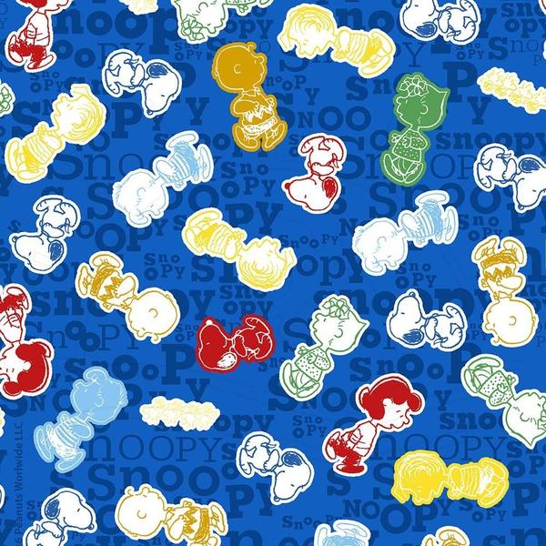 Imagem de Tecido Estampado para Patchwork - Coleção Snoopy Turma Fundo Azul (0,50x1,40)