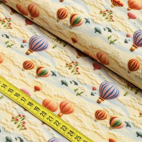 Imagem de Tecido Estampado para Patchwork - Renata Blanco : Balão com Nuvens (0,50x1,40)