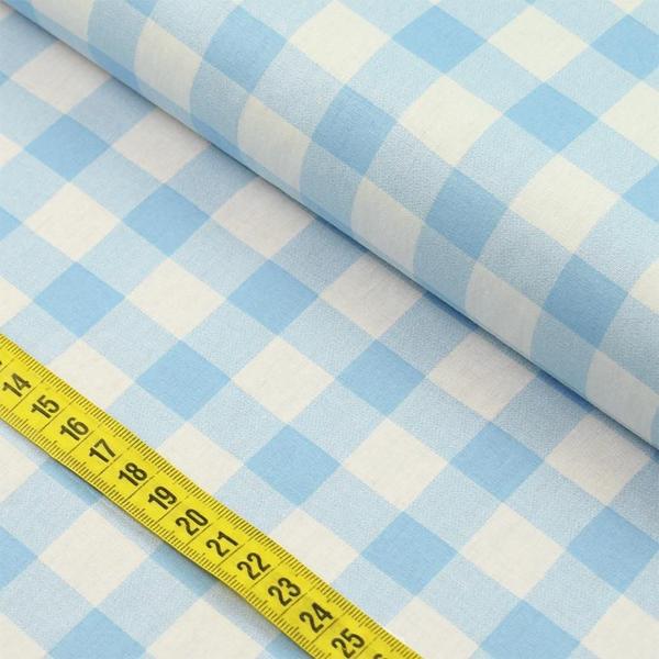 Imagem de Tecido Estampado para Patchwork - Vichy Xadrez Azul Claro (0,50x1,40)