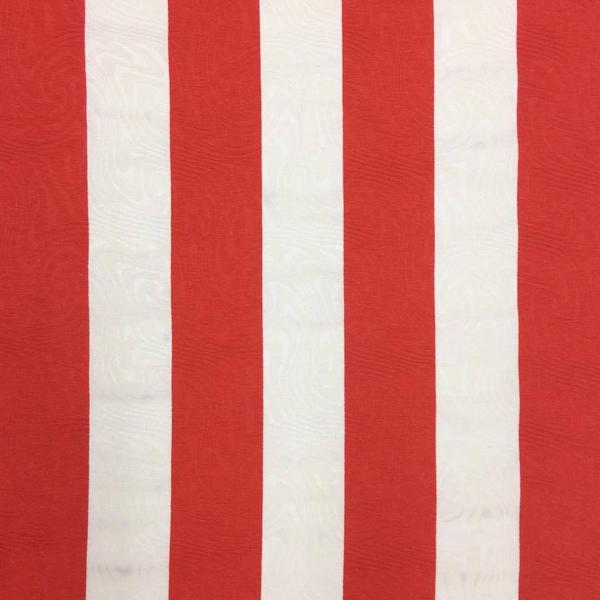 Imagem de Tecido Jacquard Estampado Circo Vermelho e Branco Listrado - 1.40m de Largura