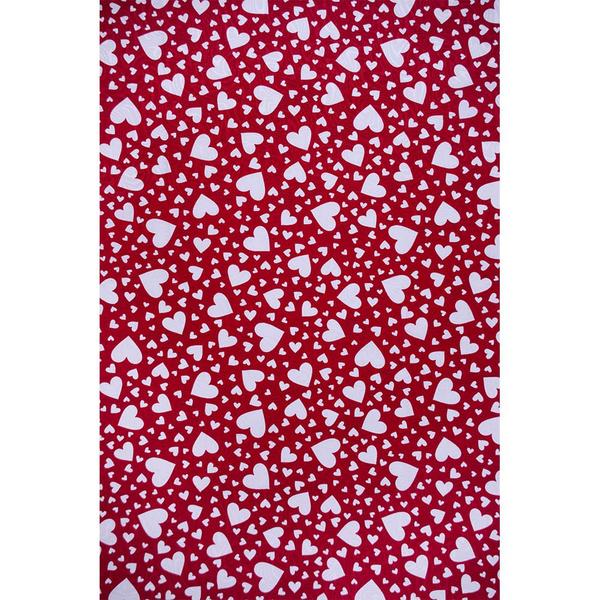 Imagem de Tecido Jacquard Estampado Coração Fundo Vermelho - 1,40m de Largura