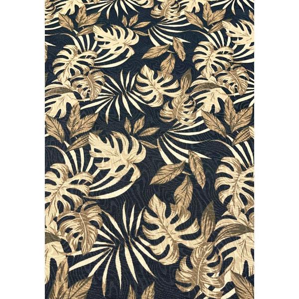 Imagem de Tecido Jacquard Estampado Floral Marrom Escuro - 1,40m de Largura