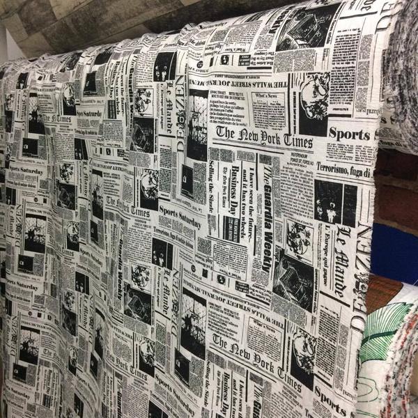 Imagem de Tecido Jacquard Estampado Jornal - 1.40m de Largura