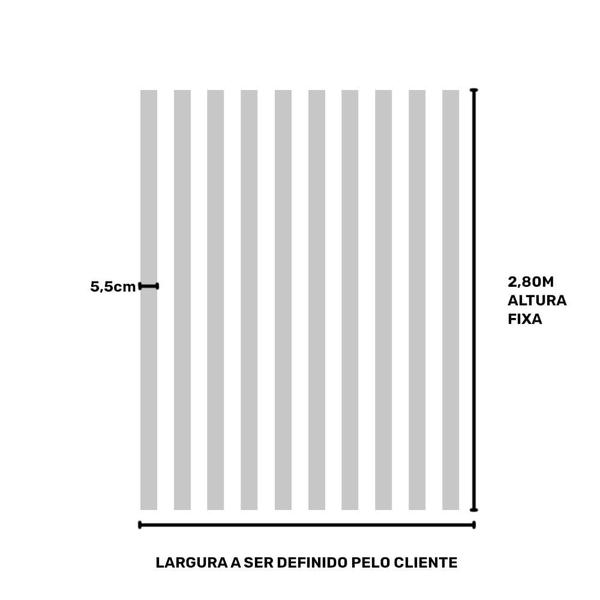 Imagem de Tecido Jacquard Estampado Listrado Cinza - 2,80m de Altura (Desenho Sentido Largura)