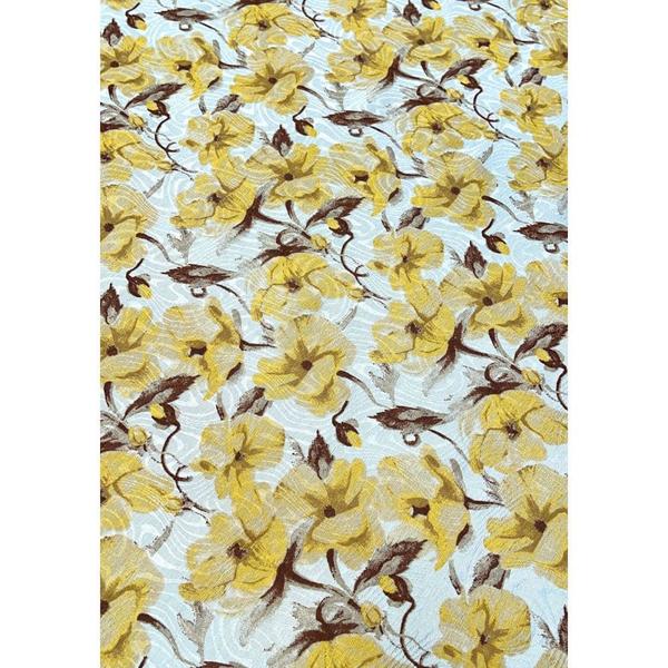 Imagem de Tecido Jacquard Estampado Orquídeas Amarela - 1,40m de Largura