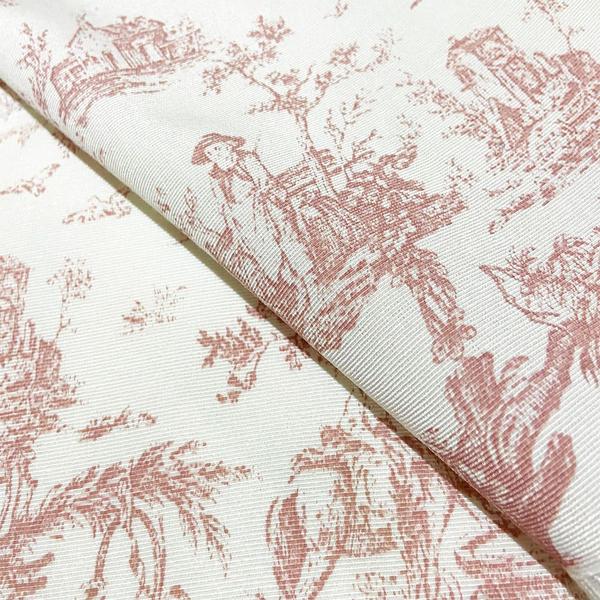 Imagem de Tecido Jacquard Estampado Toile de Jouy Rose - 2,80m de Largura