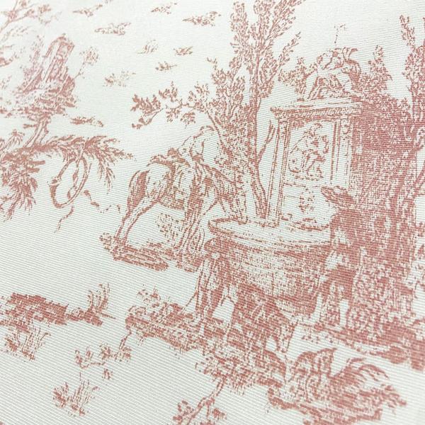 Imagem de Tecido Jacquard Estampado Toile de Jouy Rose - 2,80m de Largura