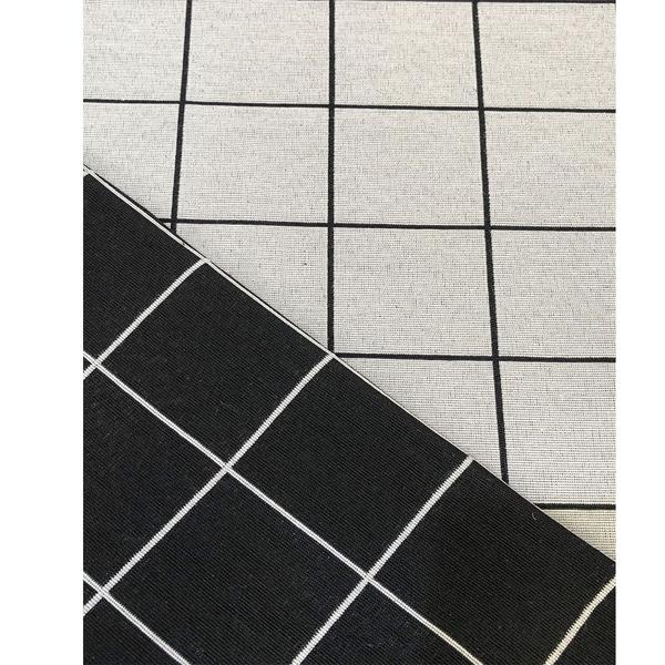 Imagem de Tecido Jacquard Fio Tinto Quadriculado Preto e Branco - 1,40m de Largura