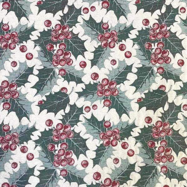 Imagem de Tecido Jacquard Luxo Natalino Cerejinhas - Largura 2.80m