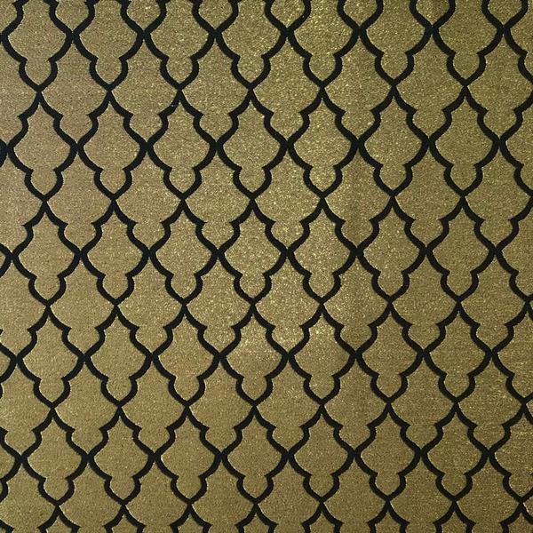 Imagem de Tecido Jacquard Luxo Preto com Dourado - Largura 2.80m