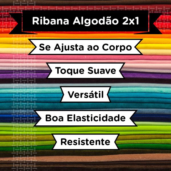 Imagem de Tecido Malha Ribana 2x1 Algodão Liso 1m x 0,50m Tubular