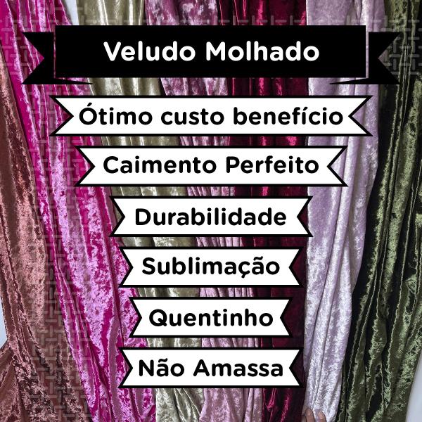 Imagem de Tecido Malha Veludo Molhado Liso 1m x 1,50m