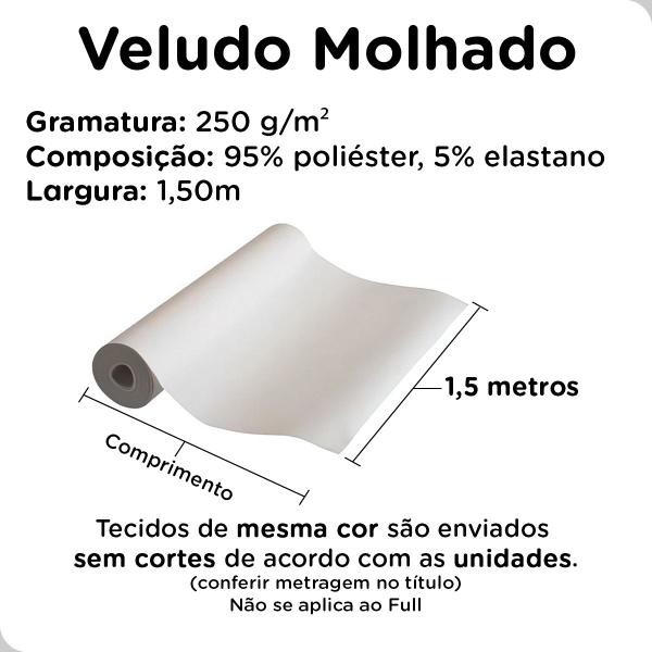 Imagem de Tecido Malha Veludo Molhado Liso 1m x 1,50m