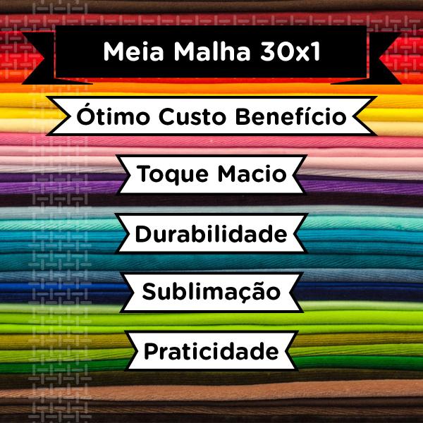 Imagem de Tecido Meia Malha 30x1 Liso 1m X 0,90m Tubular