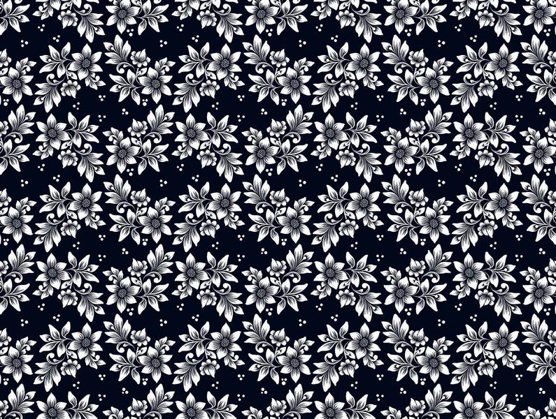 Imagem de Tecido Oxford Estampado Flores Classicas Preto e Branco - 1,40m