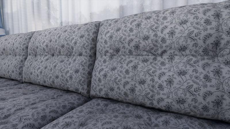 Imagem de Tecido Para Sofá e Estofado Pisa 04 Jacquard Floral Cinza - Largura 1,40m