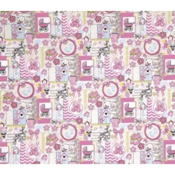 Imagem de Tecido patchwork am-2594 estampado bebê 5147 dohler 50x150cm