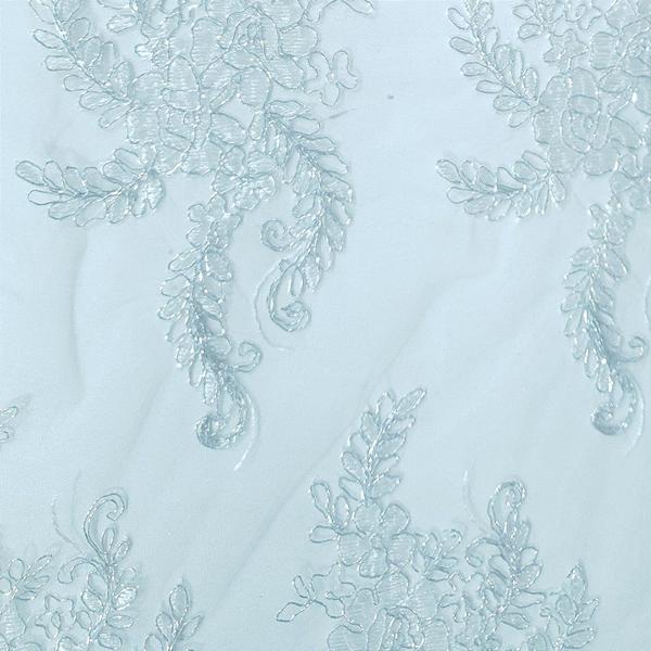 Imagem de Tecido Renda Guiper Tule Branco em Folhas 50cm x 1,30m