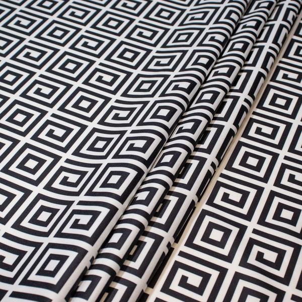 Imagem de Tecido Suede Estampado Geometrico Preto E Branco D64 15 Metros - DRossi