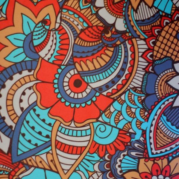 Imagem de Tecido Suede Estampado Mandala 1 Metro Tapeçaria Decoração