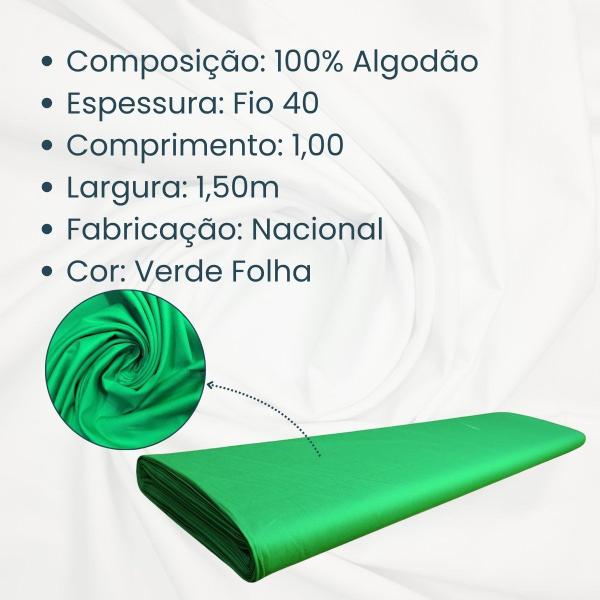 Imagem de Tecido Tricoline Liso 100% Algodão Várias Cores 1,00 X 1,50m