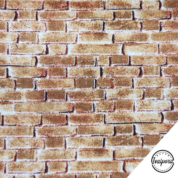 Tecido Tricoline Parede de Tijolos - 50x150cm - Teksana Imagem de Tecido Tricoline Parede de Tijolos - 50x150cm