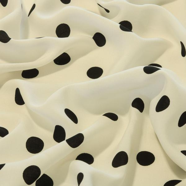 Imagem de Tecido Viscose Estampada Poa Bolas Preta 100% Viscose Fundo Branco