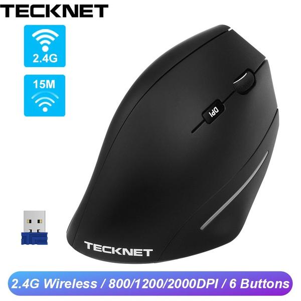 Imagem de Tecknet 2.4g Ergonomia Vertical Wireless Mouse 6 Botões