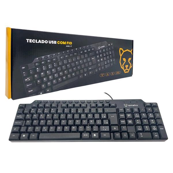 Imagem de Teclado Ameko, Usb, Abnt2, Preto - Amk - 1T