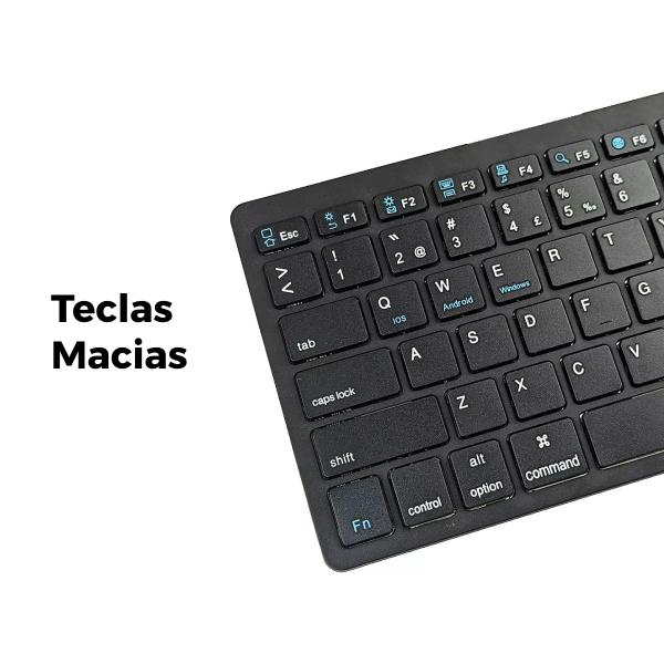 Imagem de Teclado Android Pc Sem Fio Bluetooth Keyboard - Preto