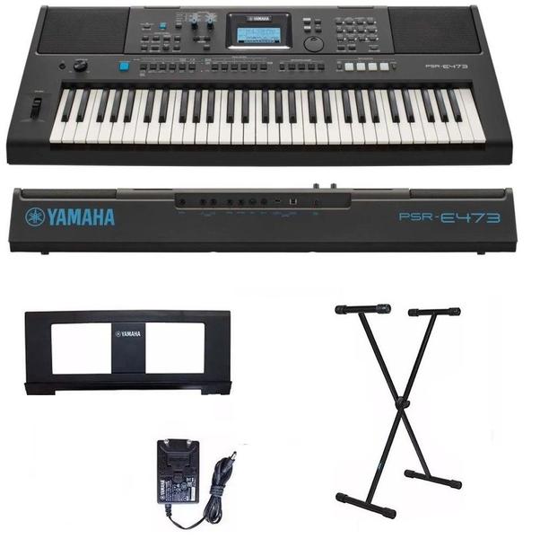 Imagem de Teclado Arranjador Yamaha PSR-E473 61 Teclas + Suporte X