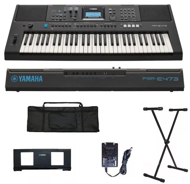 Imagem de Teclado Arranjador Yamaha PSR-E473 + Suporte X + Capa