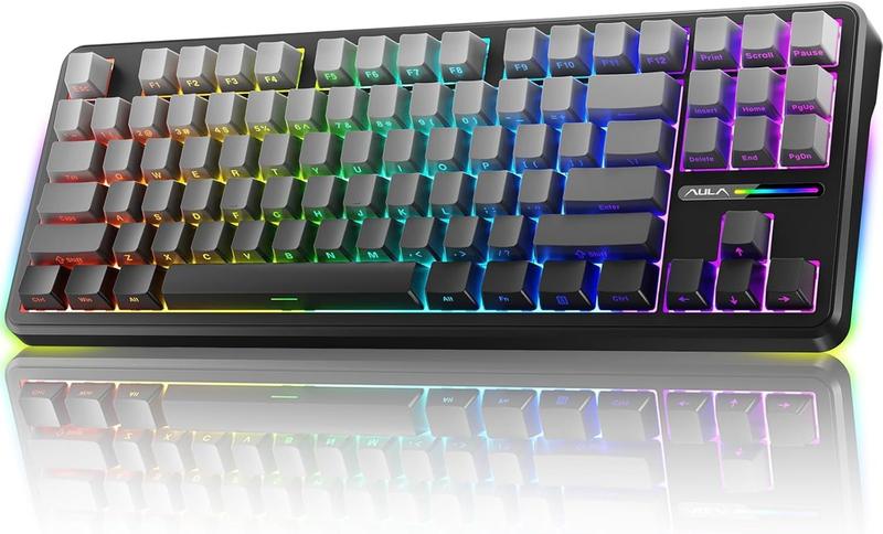 Imagem de Teclado AULA F87 Pro Tri-Mode Bluetooth/2,4 GHz/USB-C RGB