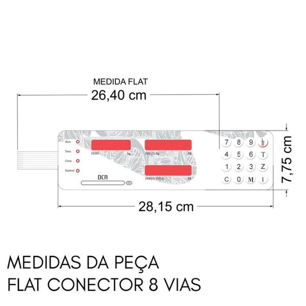 Imagem de Teclado Balança Ramuza Dcr 8 Vias Bco C Visor - Cód 980