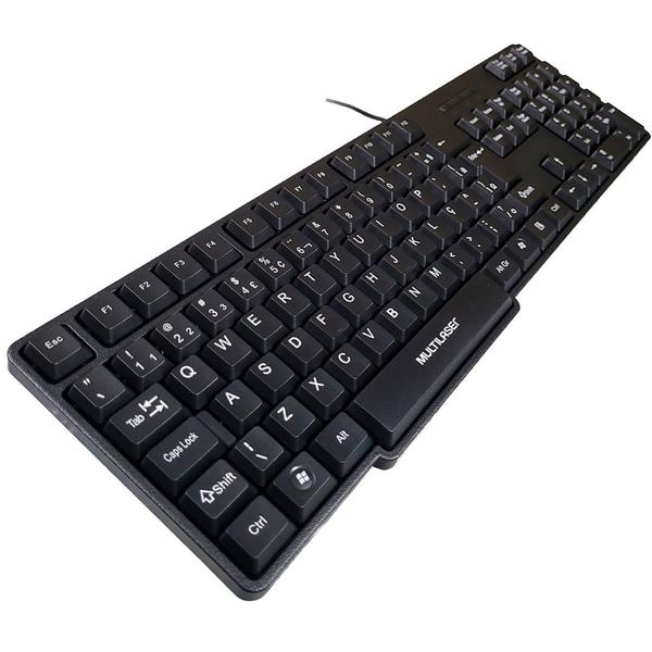 Imagem de Teclado Básico Para Pc Usb Multilaser Português Brasil Preto Silencioso Slim Abnt2 Macio Pouco Barulho Tc213 Nota Fiscal