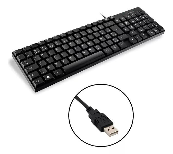 Imagem de Teclado Basico Slim Preto Usb Multilaser Tc193