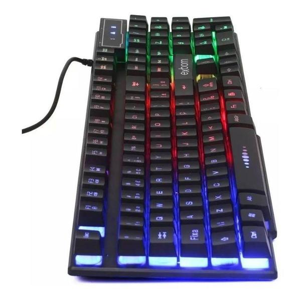 Imagem de Teclado Battle Gamer Com LED RGB Semi Mecânico BK-151C C/ NF - Exbom