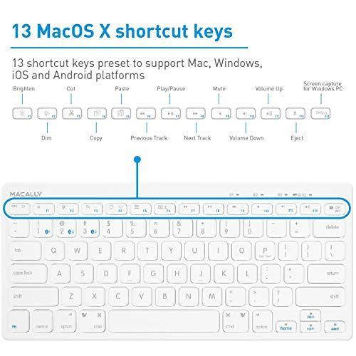 Imagem de Teclado Bluetooth Compacto c/ Suporte p/ Tablet/Smartphone e Sincronização Multi Dispositivos