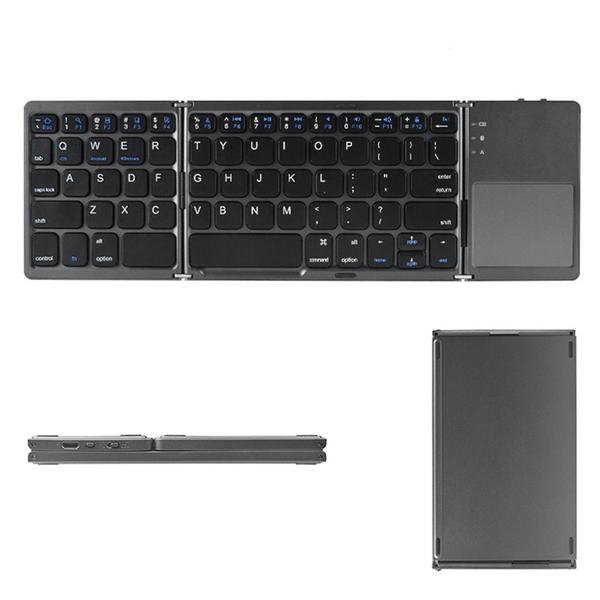 Imagem de Teclado Bluetooth dobrável Mini Bt Teclado Sem Fio Portátil Com Touchpad Para Android Windows Pc Tablet